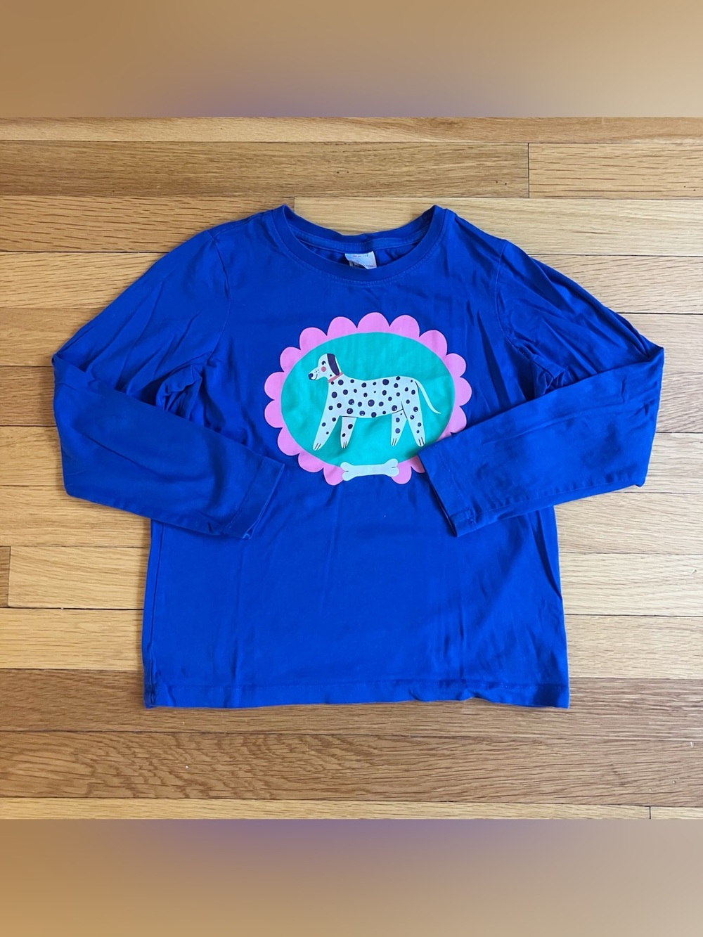 Hanna Andersson Blue Dalmatian Dog Graphic Cotton Long Sleeve Tee 130 8